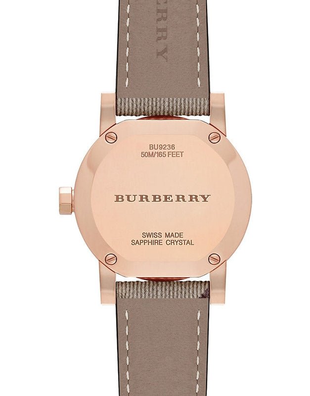  Shop Authentic Burberry The City Pink Dial Brown Leather Strap Watch for Women - BU9236 - Luxxuri