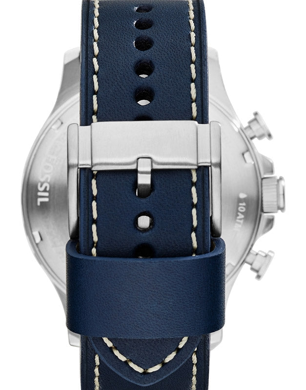  Shop Authentic Fossil Nate Chronograph White Dial Blue Leather Strap Watch for Men - JR1480 - Luxxuri