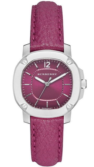  Shop Authentic Burberry The Britain Pink Dial Pink Leather Strap Watch for Women - BBY1715 - Luxxuri