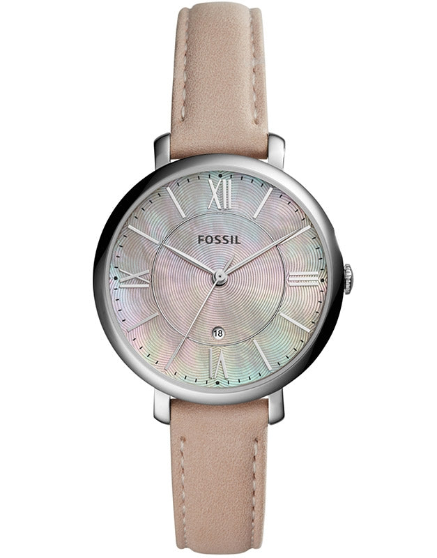  Shop Authentic Fossil Jacqueline Blush Mother of Pearl Dial Pink Leather Strap Watch for Women - ES4151 - Luxxuri