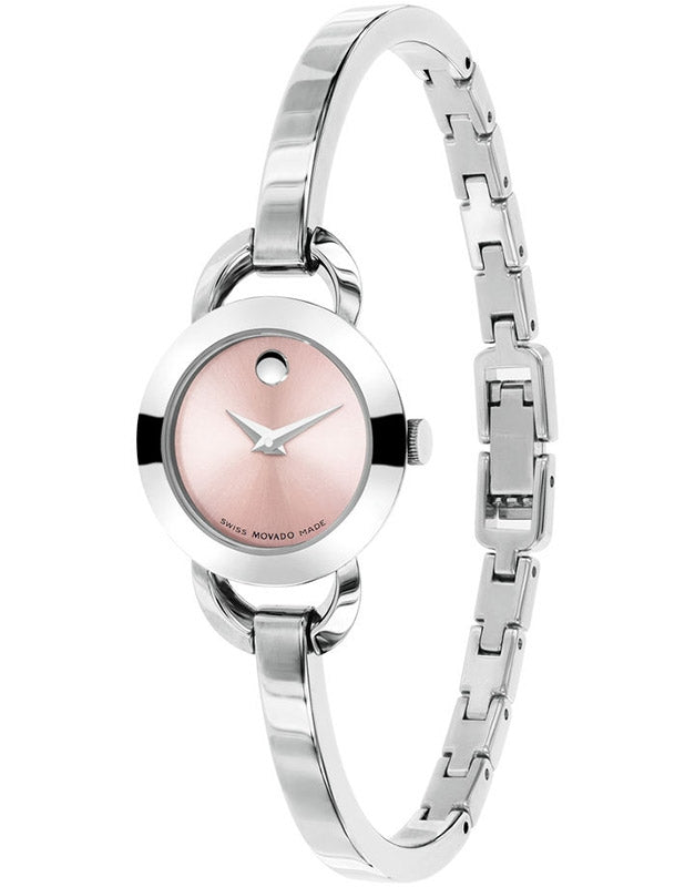  Shop Authentic Movado Rondiro 22mm Pink Dial Stainless Steel Watch For Women - 0606797 - Luxxuri