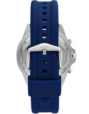  Shop Authentic Fossil Garrett Chronograph Blue Dial Blue Rubber Strap Watch for Men - FS5709 - Luxxuri