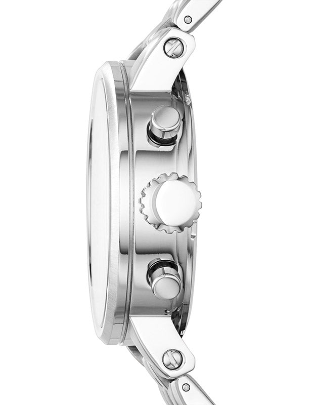 Shop Authentic Fossil Boyfriend Chronograph Silver Dial Silver Steel Strap Watch for Women - ES2198 - Luxxuri