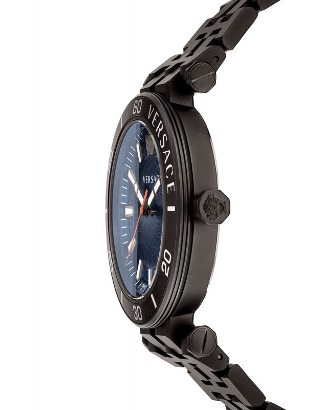  Shop Authentic Versace Greca Sport Quartz Black Dial Black Steel Strap Watch For Men - VEZ300621 - Luxxuri