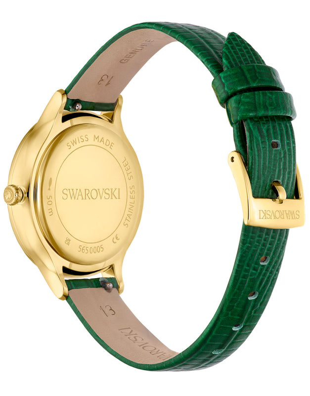  Shop Authentic Swarovski Octea Nova Crystals Green Dial Green Leather Strap Watch for Women - 5650005 - Luxxuri