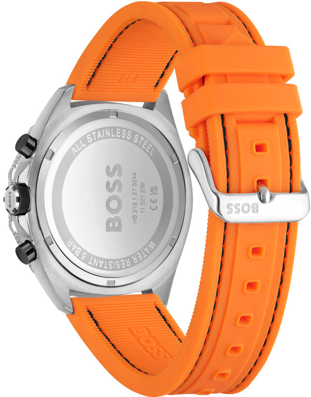  Shop Authentic Hugo Boss Energy Chronograph Quartz Black Dial Orange Rubber Strap Watch For Men - 1513970 - Luxxuri