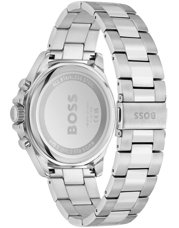  Shop Authentic Hugo Boss Troper Chronograph Blue Dial Silver Steel Strap Watch For Men - 1514057 - Luxxuri