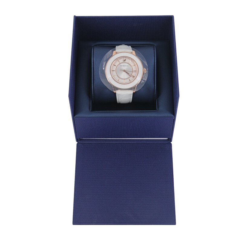  Shop Authentic Swarovski Octea Lux White Dial White Leather Strap Watch for Women - 5414416 - Luxxuri