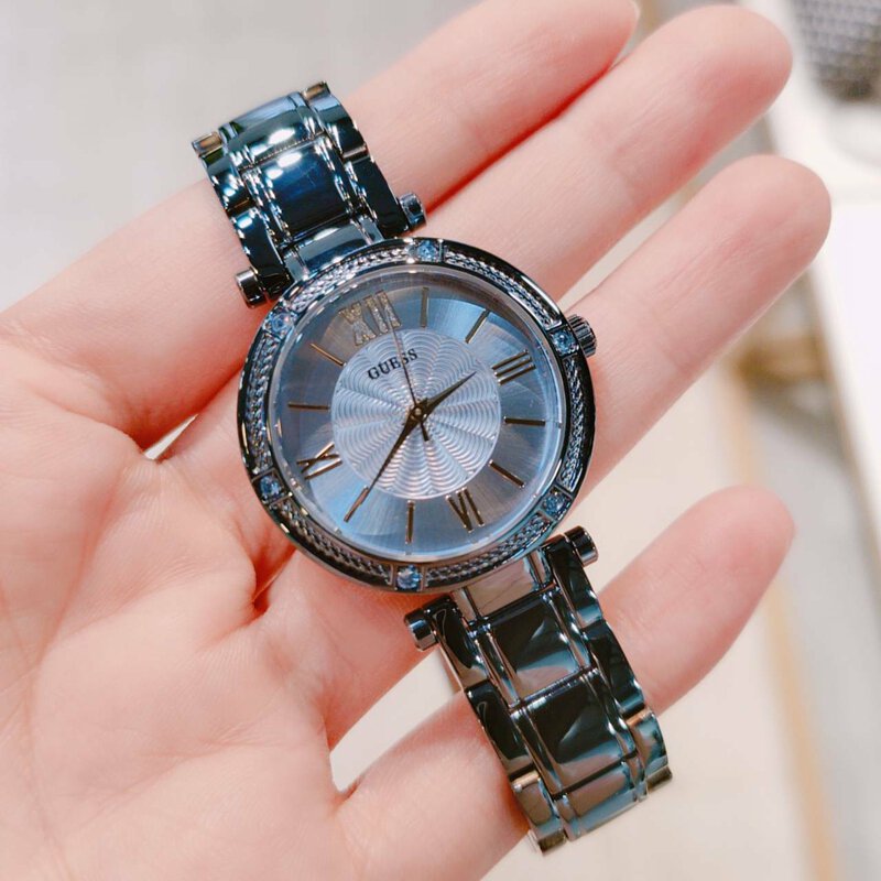  Shop Authentic Guess Park Ave Analog Quartz Blue Dial Blue Steel Strap Watch For Women - W0767L4 - Luxxuri