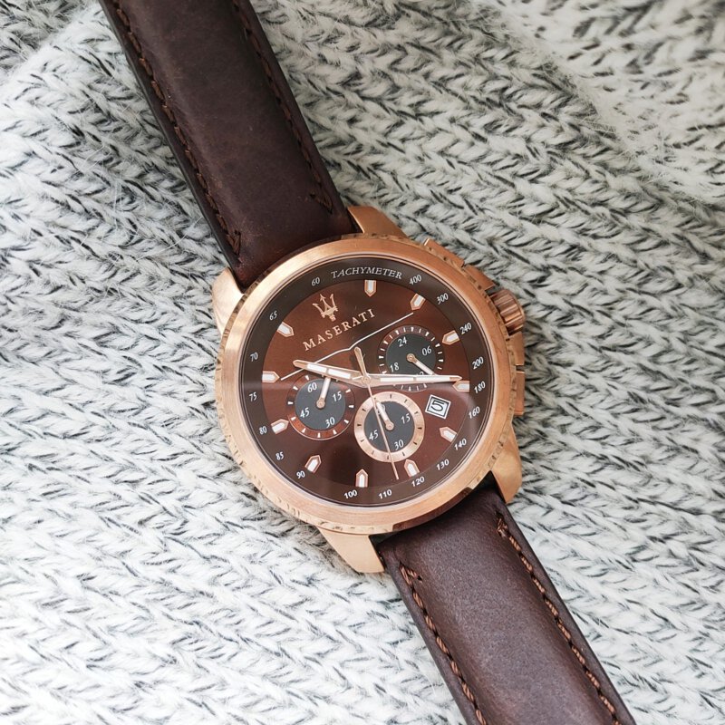  Shop Authentic Maserati Successo Brown Dial Brown Leather Strap Watch For Men - R8871621004 - Luxxuri