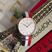  Shop Authentic Daniel Wellington Classic Cambridge White Dial Two Tone NATO Strap Watch For Men - DW00100003 - Luxxuri