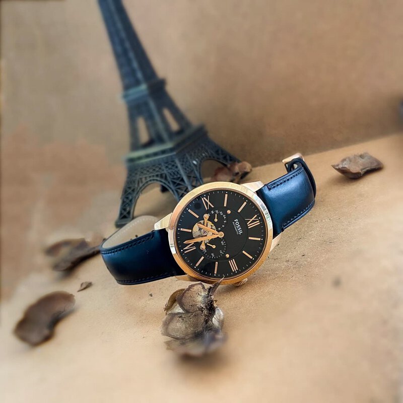  Shop Authentic Fossil Townsman Automatic Black Dial Black Leather Strap Watch for Men - ME3170 - Luxxuri