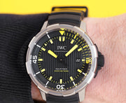  Shop Authentic IWC Aquatimer Automatic 2000 Black Dial Black Rubber Strap Watch for Men - IW358001 - Luxxuri