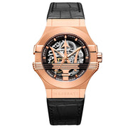  Shop Authentic Maserati Potenza Automatic Rose Gold Dial Black Leather Strap Watch For Men - R8821108002 - Luxxuri