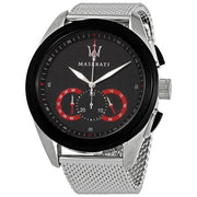  Shop Authentic Maserati Traguardo Black Dial Silver Mesh Bracelet Watch For Men - R8873612005 - Luxxuri