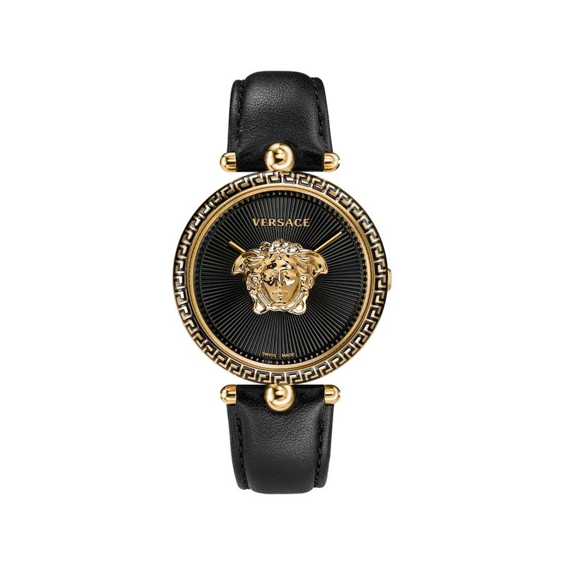  Shop Authentic Versace Palazzo Empire Black Dial Black Leather Strap Watch for Women - VCO020017 - Luxxuri
