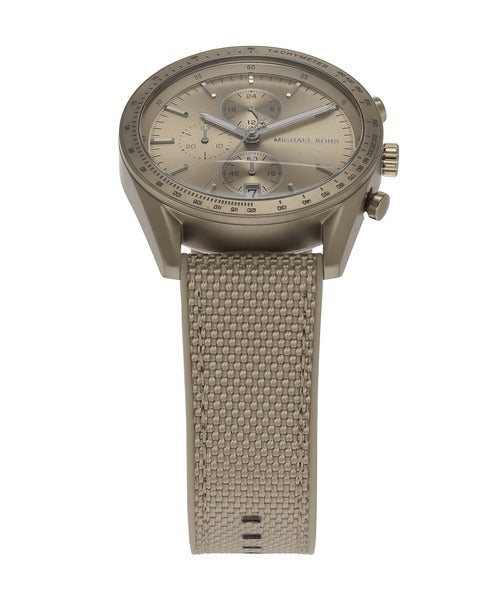  Shop Authentic Michael Kors Warren Chronograph Beige Dial Beige Nylon Strap Watch for Men - MK9145 - Luxxuri