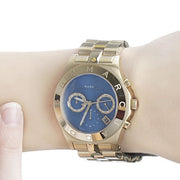  Shop Authentic Marc Jacobs Blade Chronograph Blue Dial Gold Steel Strap Watch for Women - MBM3307 - Luxxuri