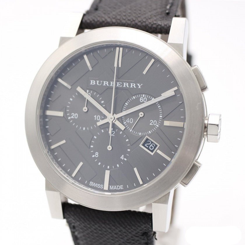  Shop Authentic Burberry The City Grey Dial Black Leather Strap Watch for Men - BU9362 - Luxxuri