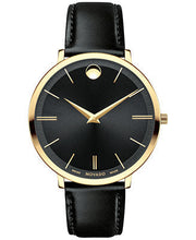  Shop Authentic Movado Ultra Slim Black Dial Black Leather Strap Watch For Women - 0607091 - Luxxuri