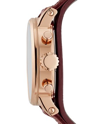  Shop Authentic Fossil Original Boyfriend Sport Chronograph Maroon Dial Maroon Leather Strap Watch for Women - ES4114 - Luxxuri