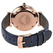  Shop Authentic Emporio Armani Gianni T-Bar Quartz Blue Dial Blue Leather Strap Watch for Women - AR11424 - Luxxuri