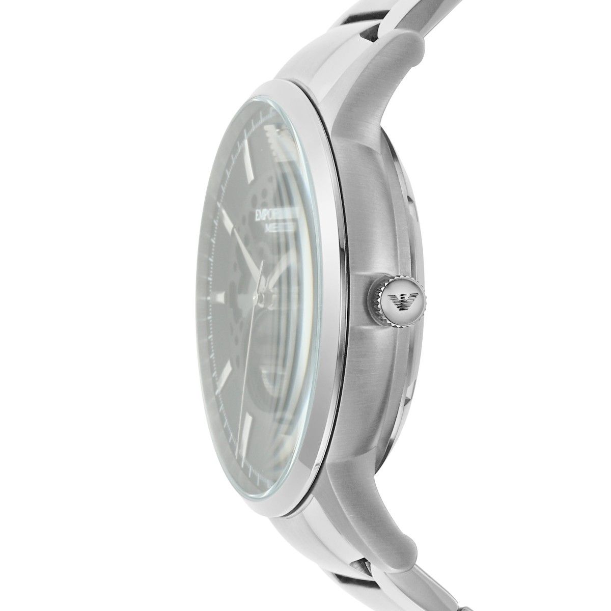 Shop Authentic Emporio Armani Meccanico Automatic Black Dial Silver Steel Strap Watch For Men - AR60055 - Luxxuri