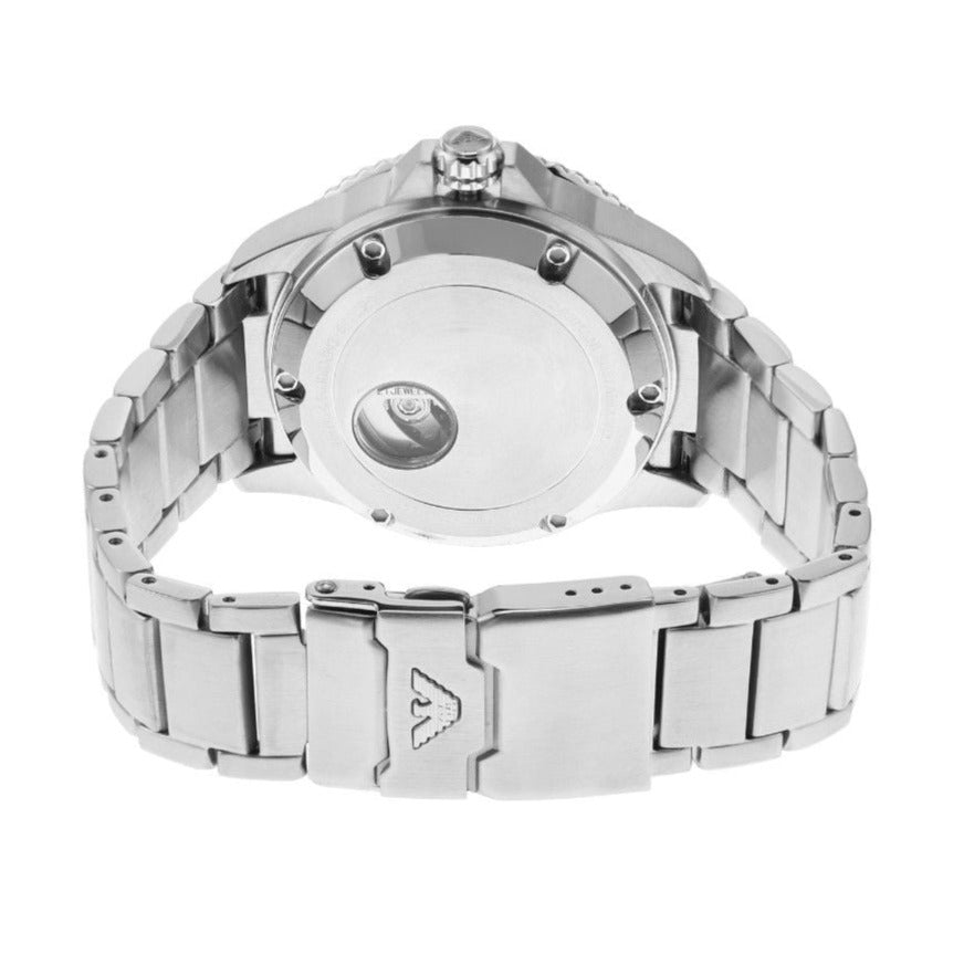  Shop Authentic Emporio Armani Meccanico Automatic Blue Dial Silver Steel Strap Watch For Men - AR60059 - Luxxuri