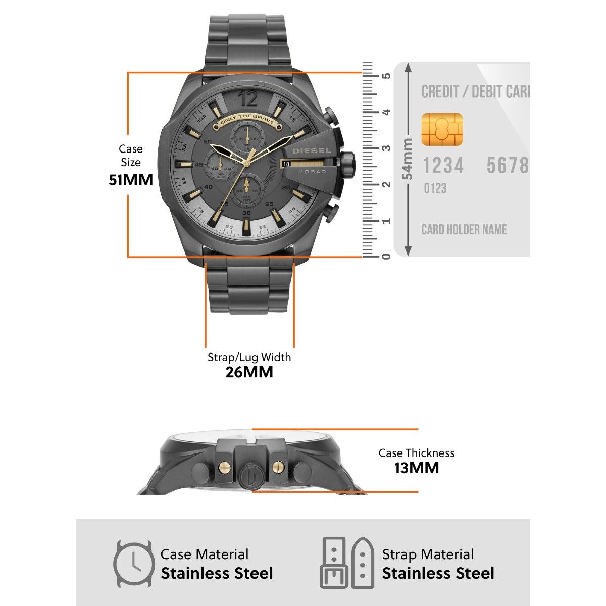  Shop Authentic Diesel Mega Chief Chronograph Grey Dial Grey Steel Strap Watch For Men - DZ4466 - Luxxuri
