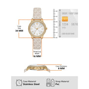  Shop Authentic Michael Kors Tibby Analog Silver Dial White Leather Strap Watch for Women - MK1049 - Luxxuri