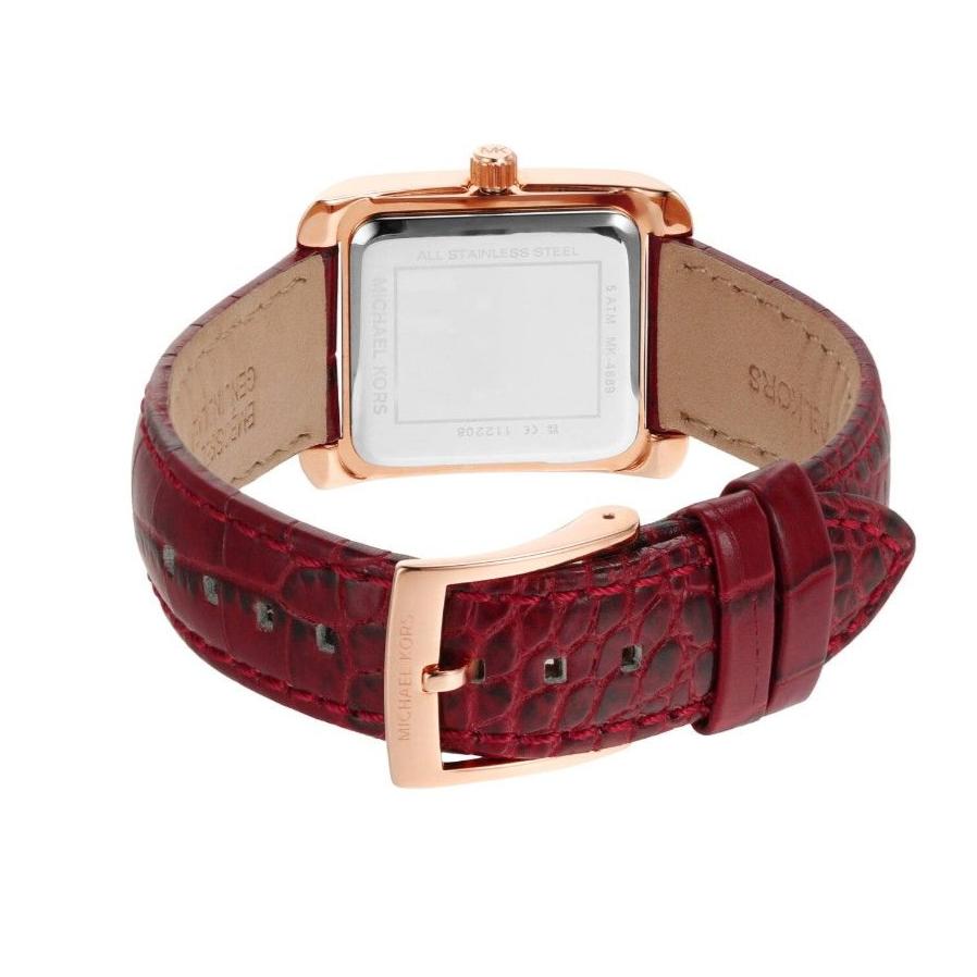  Shop Authentic Michael Kors Emery Quartz Diamonds Silver Dial Red Leather Strap Watch For Women - MK4689 - Luxxuri