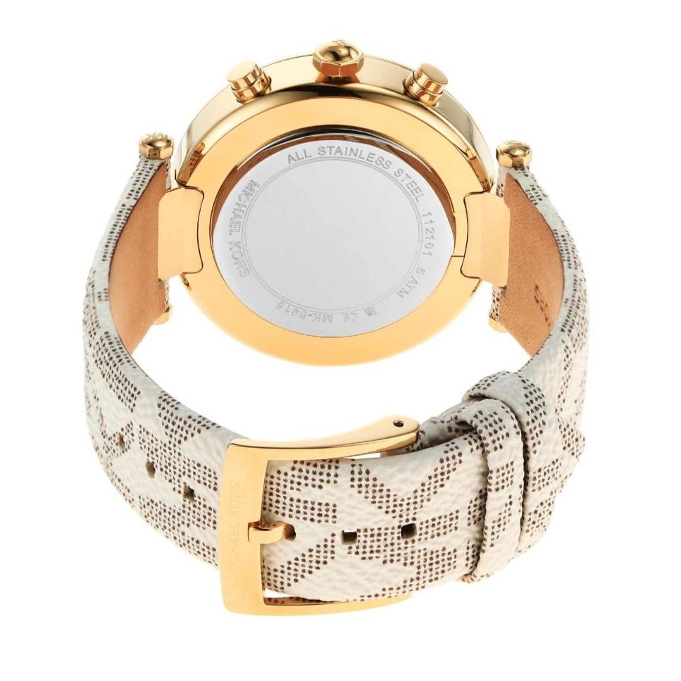  Shop Authentic Michael Kors Parker Chronograph White Dial White Leather Strap Watch For Women - MK6916 - Luxxuri