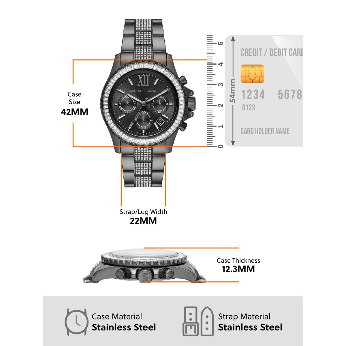  Shop Authentic Michael Kors Everest Chronograph Black Dial Grey Steel Strap Watch For Women - MK6974 - Luxxuri