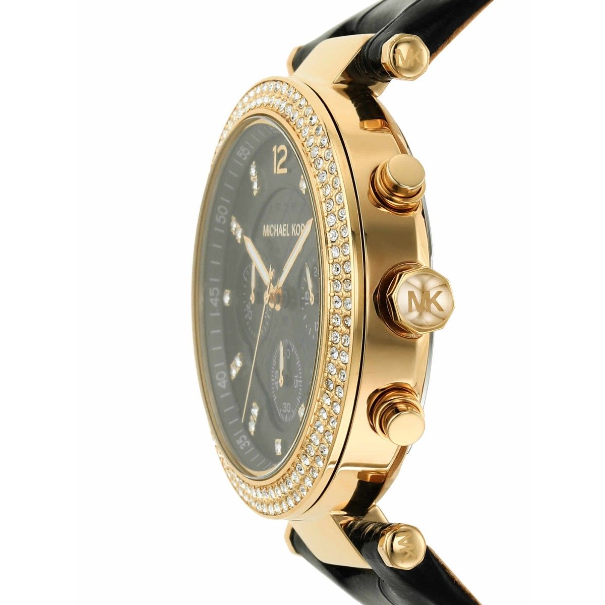  Shop Authentic Michael Kors Parker Chronograph Black Dial Black Leather Strap Watch For Women - MK6984 - Luxxuri