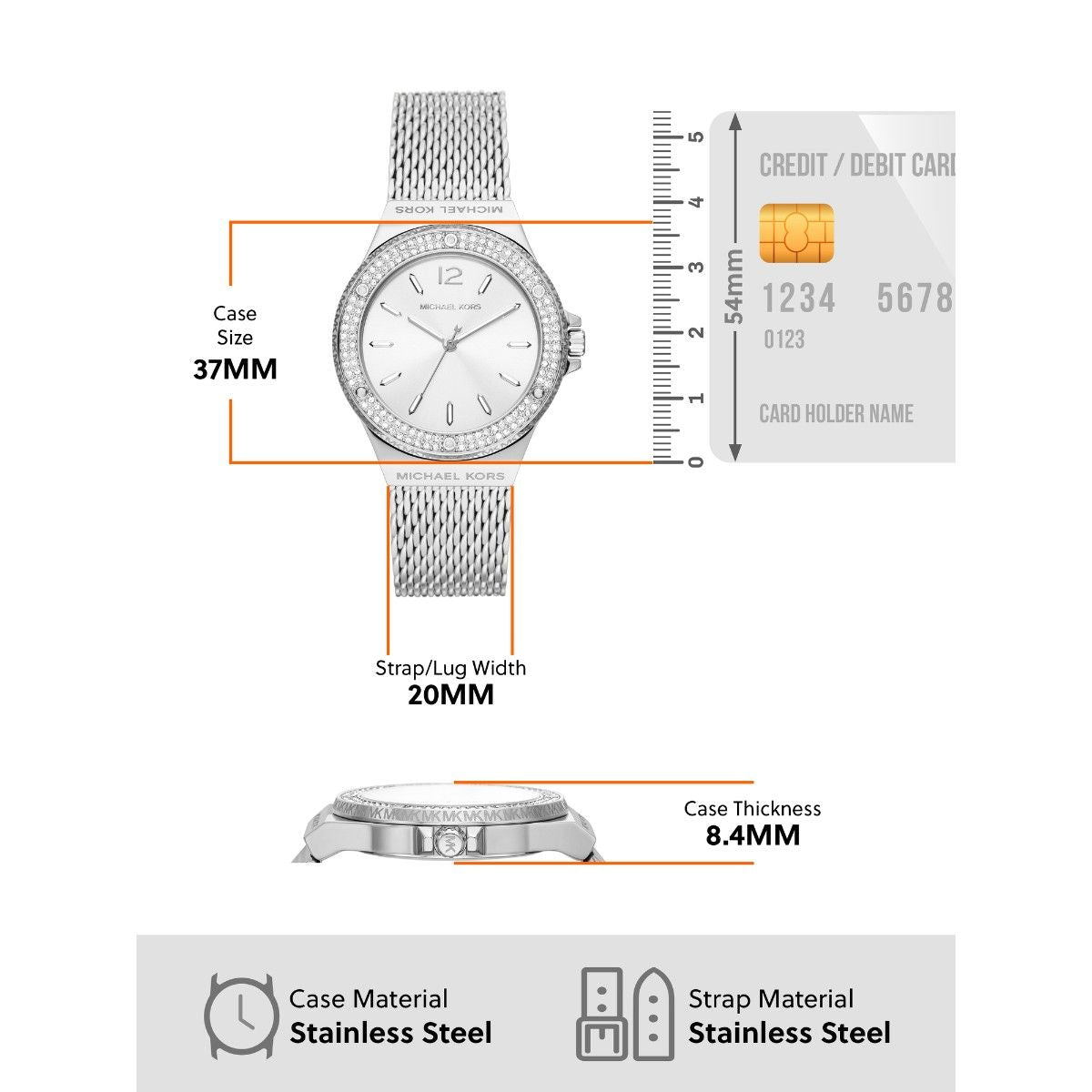  Shop Authentic Michael Kors Lennox Three-Hand Silver Dial Silver Steel Strap Watch For Women - MK7337 - Luxxuri