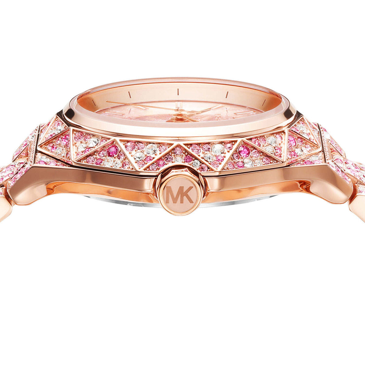  Shop Authentic Michael Kors Raquel Three-Hand Crystals Pink Dial Rose Gold Steel Strap Watch For Women - MK7343 - Luxxuri