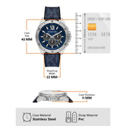  Shop Authentic Michael Kors Brecken Chronograph Blue Dial Blue Rubber Strap Watch For Men - MK8923 - Luxxuri