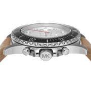  Shop Authentic Michael Kors Everest Analog White Dial Brown Leather Strap Watch For Men - MK9092 - Luxxuri