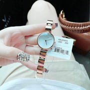  Shop Authentic Calvin Klein Wavy White Dial Rose Gold Steel Strap Watch for Women - K9U23646 - Luxxuri