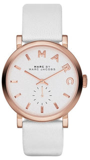  Shop Authentic Marc Jacobs Baker White Dial White Leather Strap Watch for Women - MBM1284 - Luxxuri
