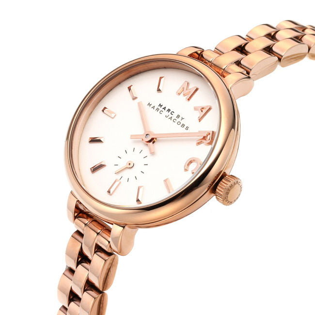  Shop Authentic Marc Jacobs Sally White Dial Rose Gold Steel Strap Watch for Women - MBM8643 - Luxxuri