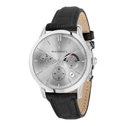  Shop Authentic Maserati Ricordo Silver Dial Black Leather Strap Watch For Men - R8871633001 - Luxxuri