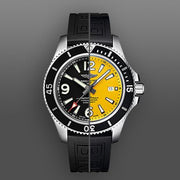  Shop Authentic Breitling Superocean Automatic 44mm Yellow Dial Black Rubber Strap Watch for Men - A17367021I1S1 - Luxxuri