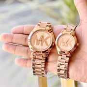  Shop Authentic Michael Kors Mini Slim Runway Rose Gold Dial Two Tone Steel Strap Watch for Women - MK3650 - Luxxuri