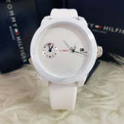  Shop Authentic Tommy Hilfiger Denim White Dial White Rubber Strap Watch for Men - 1791324 - Luxxuri