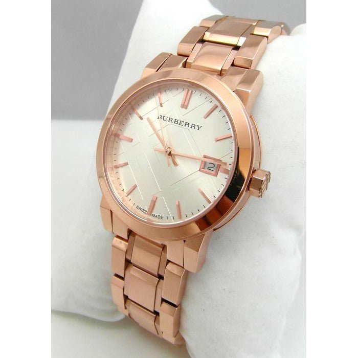  Shop Authentic Burberry The City White Dial Rose Gold Steel Strap Watch for Women - BU9104 - Luxxuri