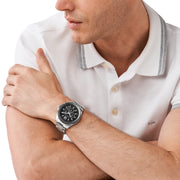  Shop Authentic Michael Kors Brecken Chronograph Black Dial Black Leather Strap Watch For Men - MK8850 - Luxxuri