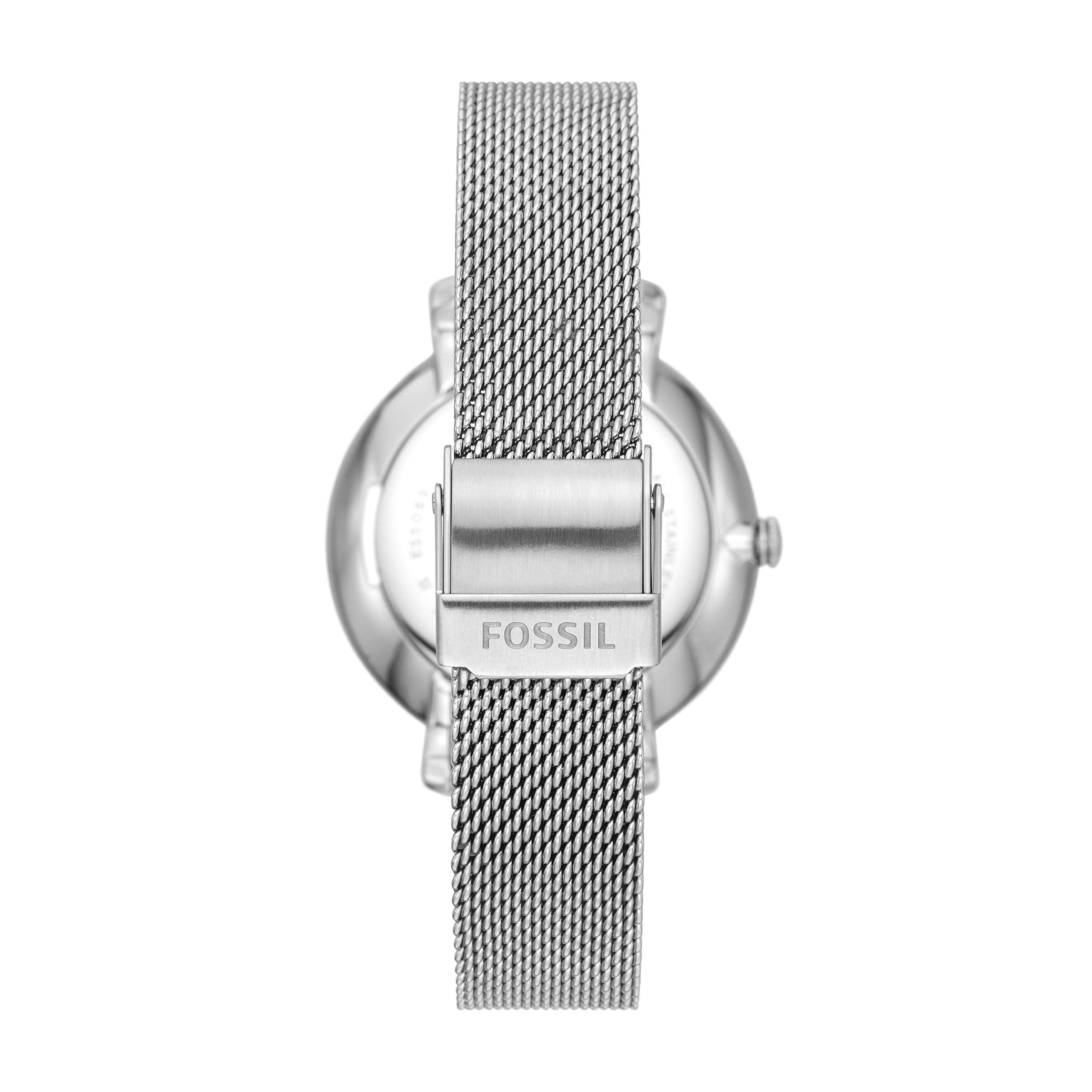  Shop Authentic Fossil Jacqueline Three Hand Pink Dial Silver Mesh Strap Watch for Women - ES5089 - Luxxuri