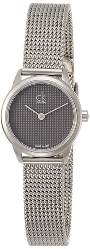  Shop Authentic Calvin Klein Minimal Grey Dial Silver Mesh Bracelet Watch for Women - K3M2312X - Luxxuri