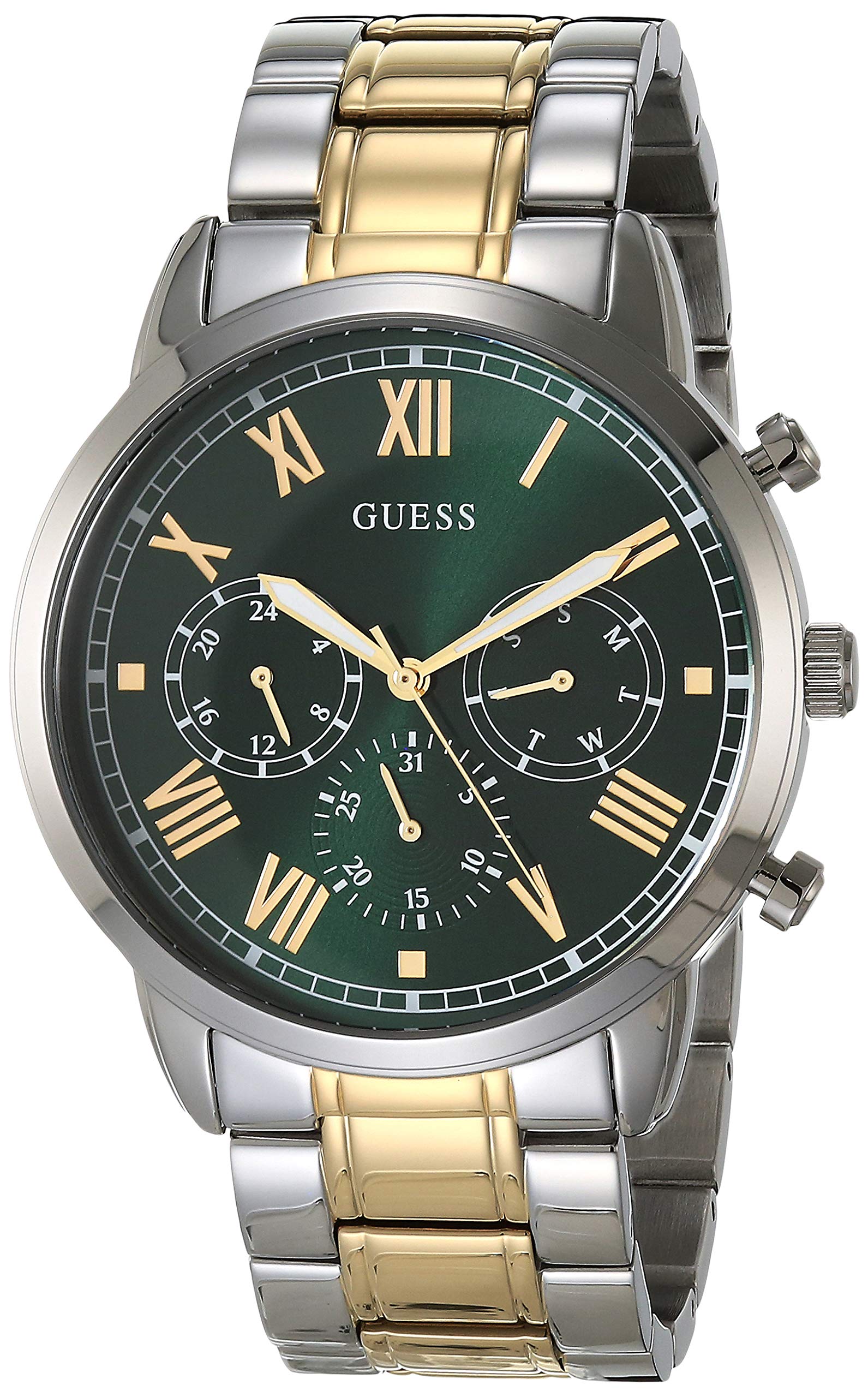  Shop Authentic Guess Hendrix Green Dial Two Tone Steel Strap Watch For Men - GW0066G2 - Luxxuri